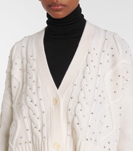 Musica cable-knit wool and cashmere cardigan