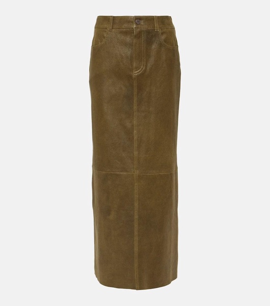 Beth leather midi skirt 