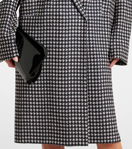 Double-breasted houndstooth coat