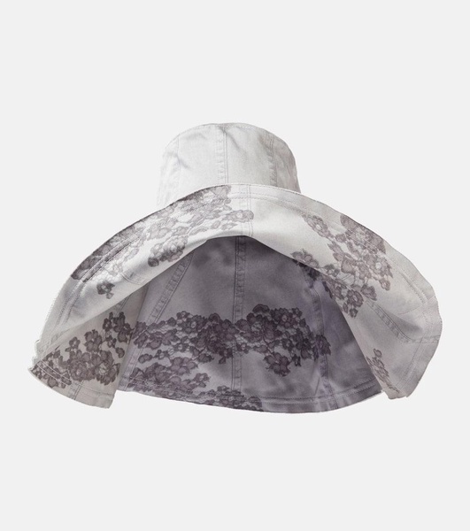 Oversized reversible cotton bucket hat