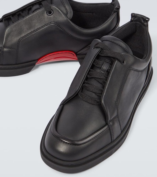 Jimmy Rubber-Trimmed Leather Sneakers