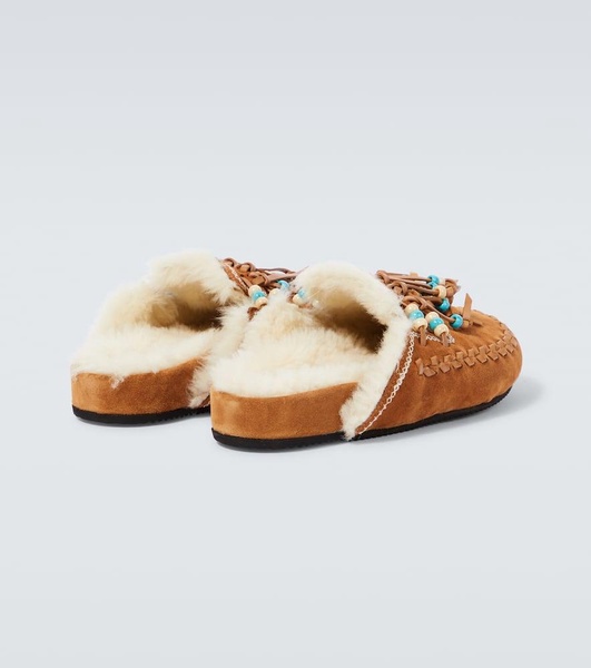 The Journey shearling-lined suede mules