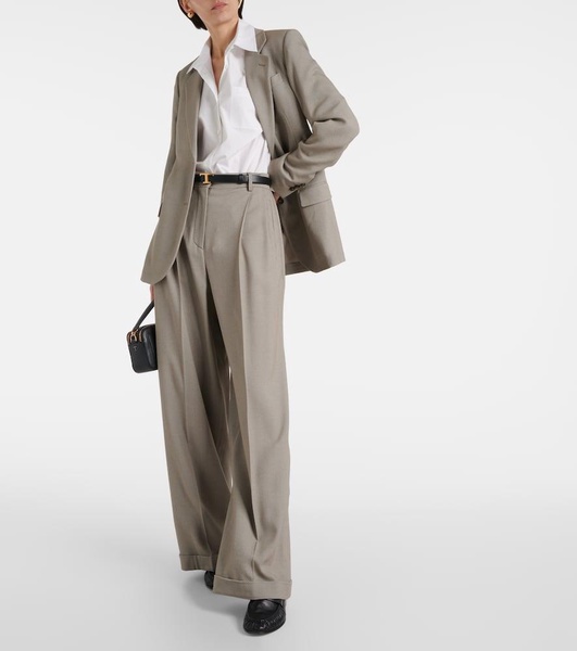 Mid-rise wide-leg pants