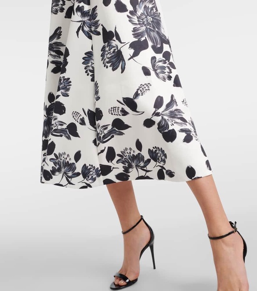 Mara floral twill midi dress