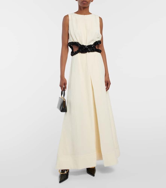 Knotted cutout crêpe gown