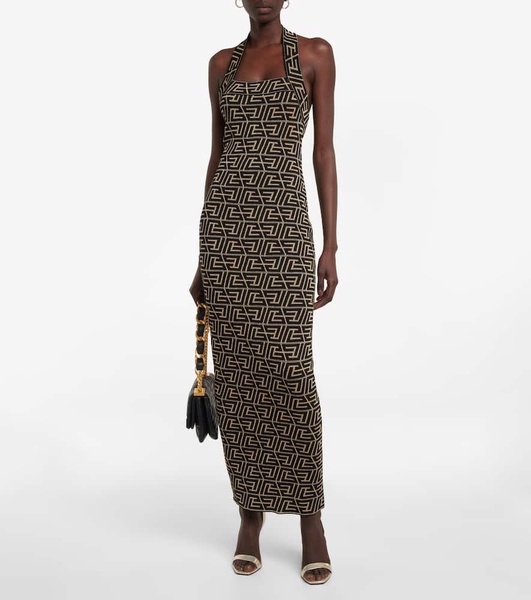 Monogram jacquard maxi dress