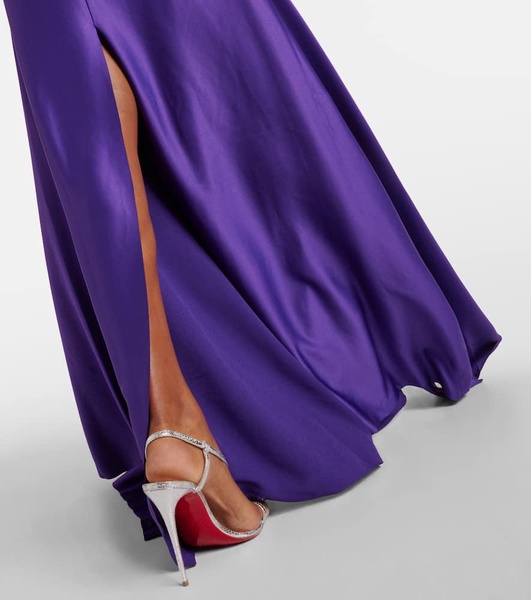 Alessandra off-shoulder satin gown