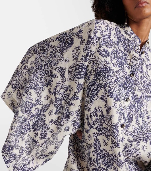 Printed linen kaftan