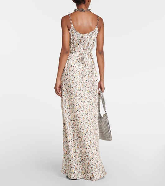 Embellished floral maxi dress