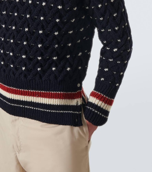 Cable-knit wool-blend sweater