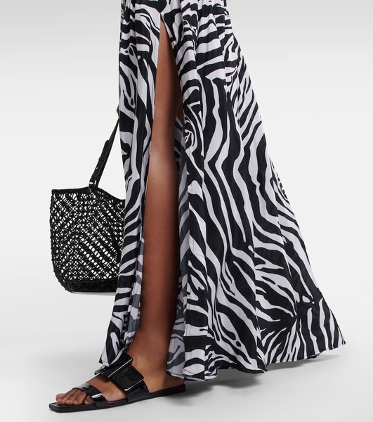 Tina zebra-print maxi skirt