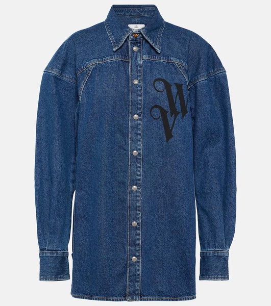 Logo denim shirt