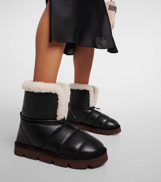 Shearling-lined leather boots