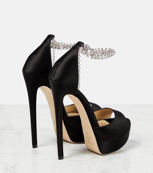 Max Bing 150 embellished satin platform sandals