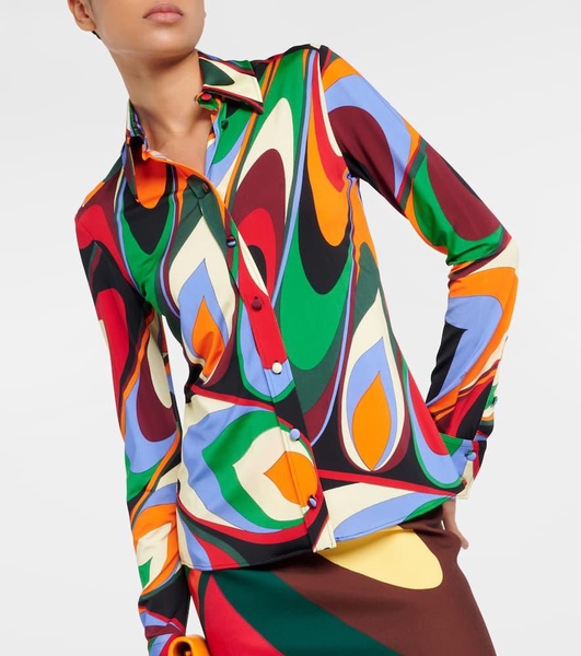 One-print satin shirt