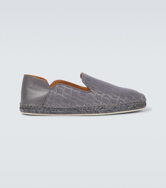 Espadon leather-trimmed jacquard espadrilles