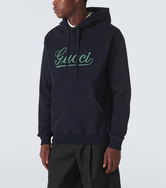 Logo cotton jersey hoodie