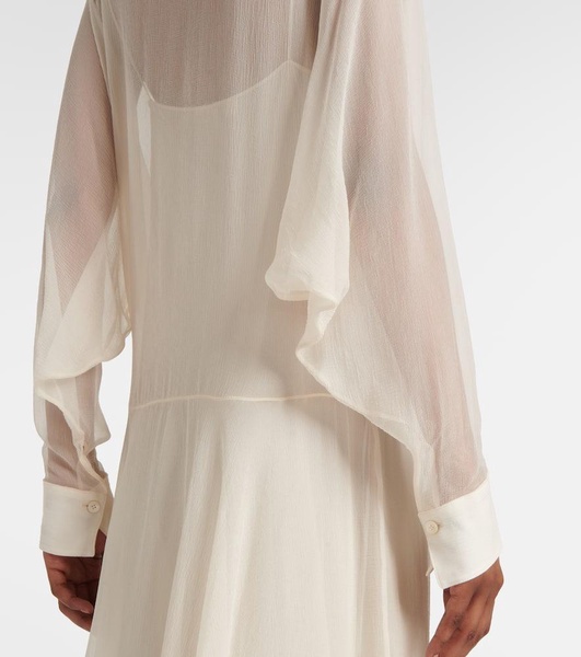 Silk chiffon shirt dress