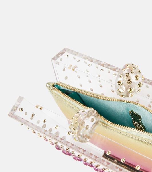 Tequila crystal-embellished clutch