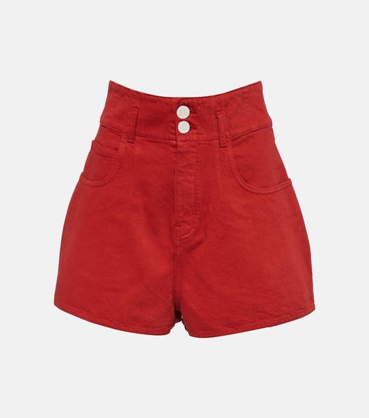 High-rise cotton shorts