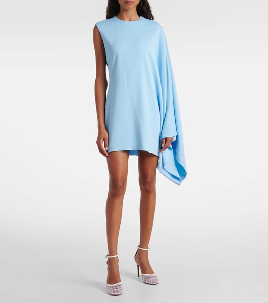 Asymmetric draped minidress