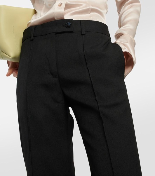 Wide-leg wool-blend pants