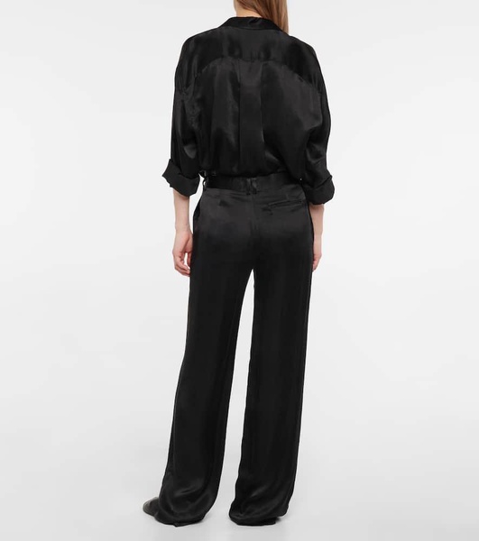 Bany low-rise straight satin pants