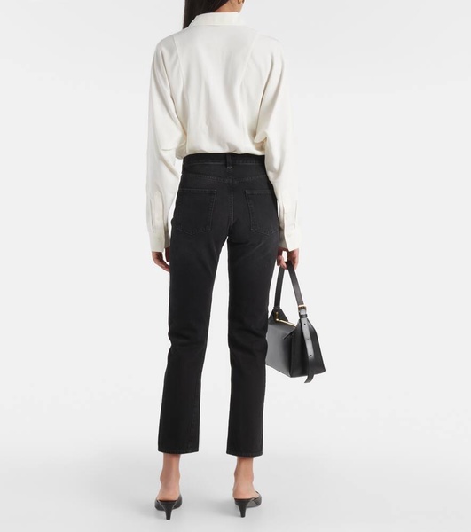 Mid-rise cropped jeans