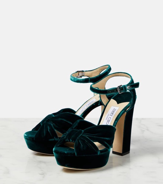 Heloise 120 velvet peep-toe platform pumps 