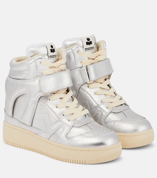 Ellyn metallic leather high-top sneakers