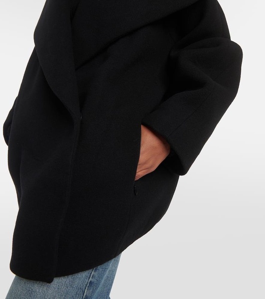 Cocoon wrap virgin wool coat