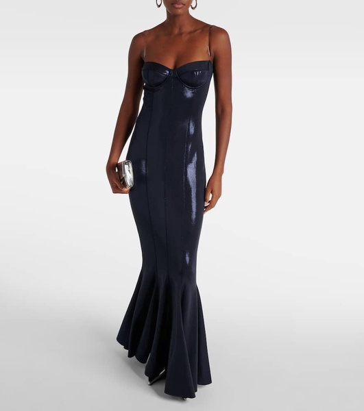 Corset lamé gown