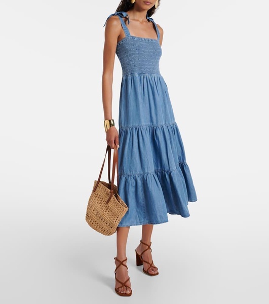 Tola tiered cotton-blend midi dress