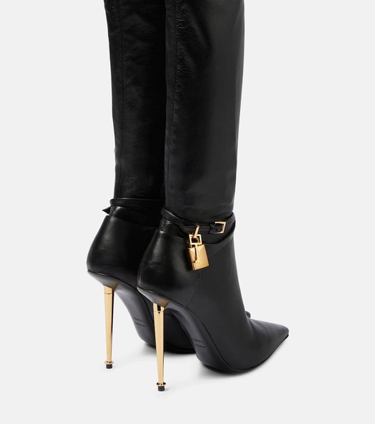 T Screw leather over-the-knee boots