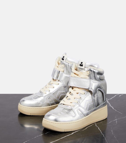 Ellyn metallic leather high-top sneakers