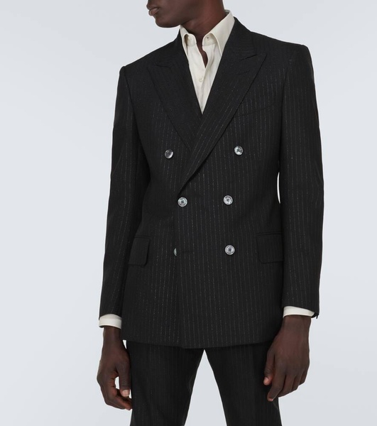 Atticus striped mohair-blend jacquard blazer