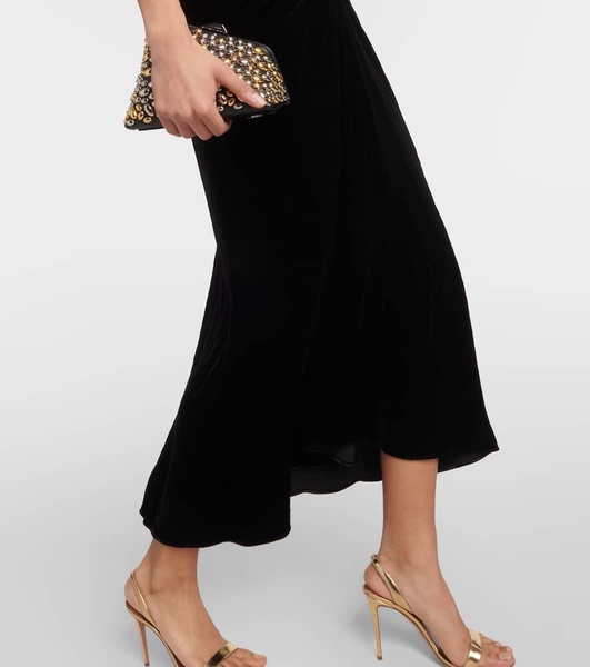 Josette halterneck velvet midi dress