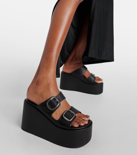 Leather platform sandals