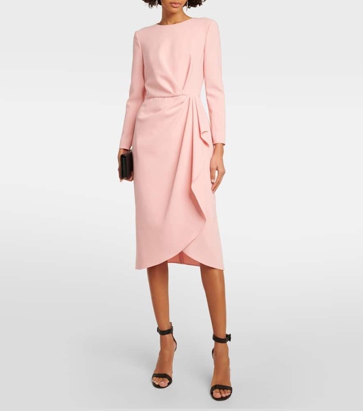 Gathered jersey midi dress