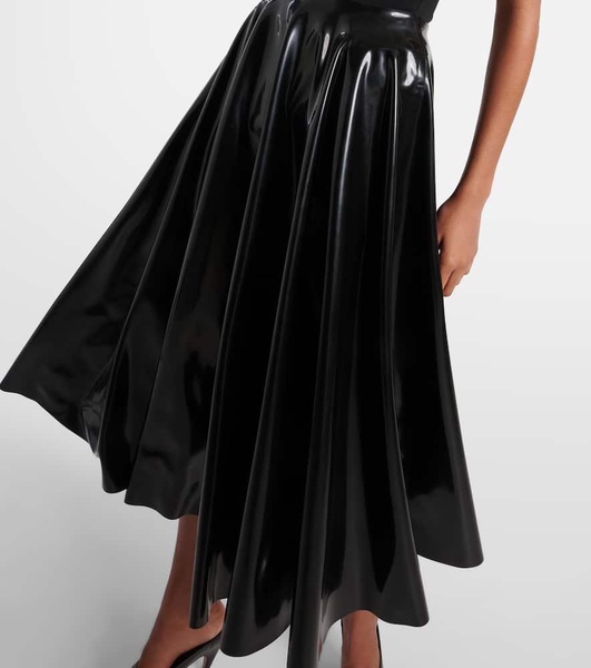 Latex midi skirt