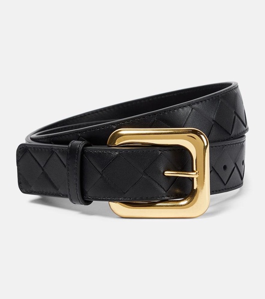 Intrecciato leather belt