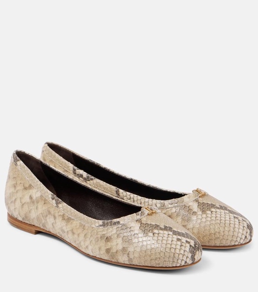 Marcie snake-effect leather ballet flats