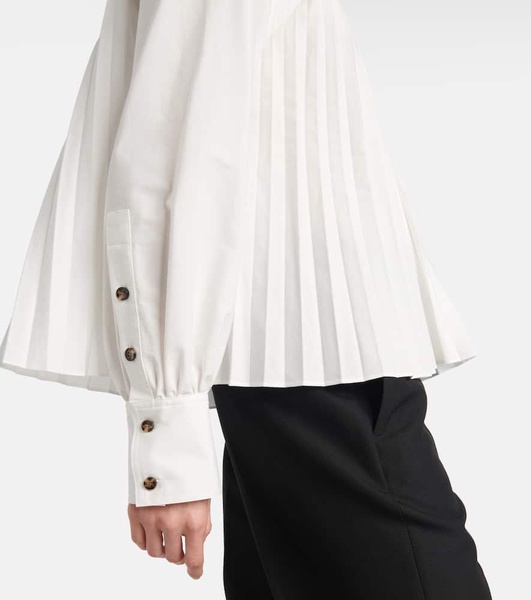 Monica cotton-blend poplin blouse