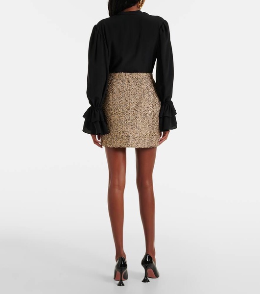 Lamé tweed miniskirt