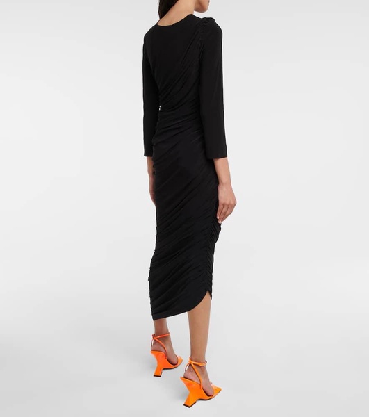 Diana ruched jersey midi dress