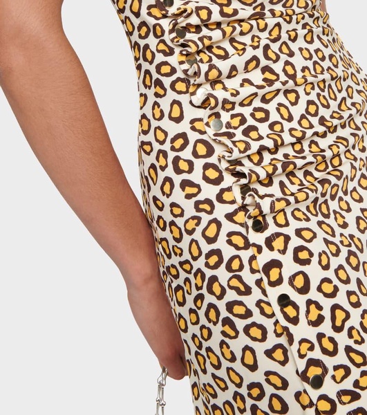 Leopard-print jersey midi dress