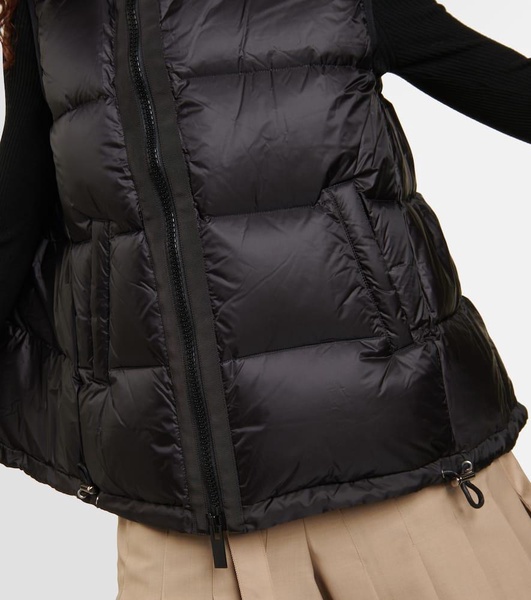 Asymmetric quilted down vest