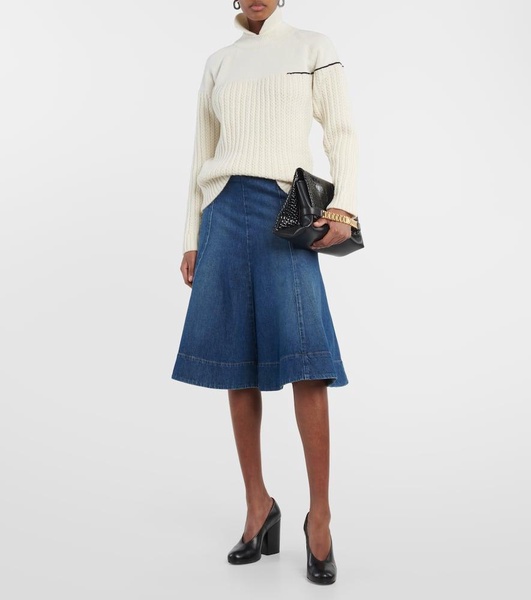 Double-collar wool sweater