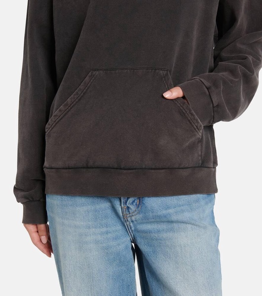 Horn cotton-blend jersey hoodie