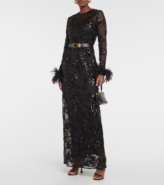 Malvina embellished silk gown